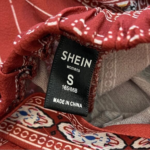 Set of 2 Shein Wide Open Leg Tribal Pattern Pants Size Small - Picture 11 of 13